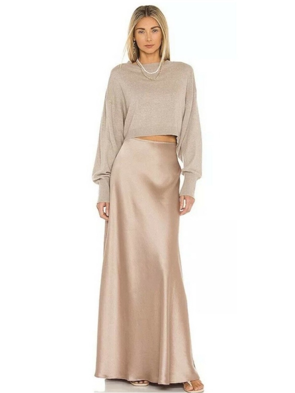 Free People Jenessa Magic Mushroom Taupe Wool Cashmere Cropped Sweater 10
